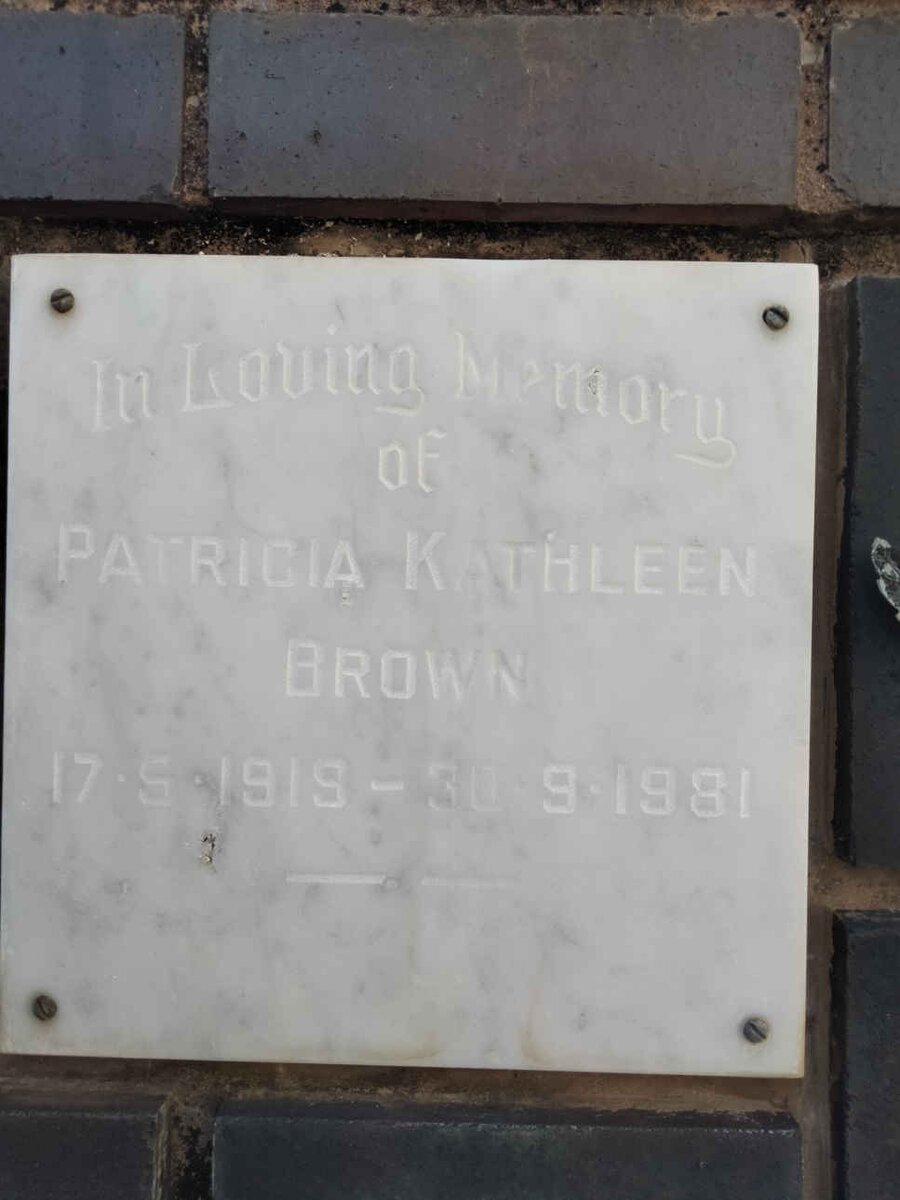 BROWN Patricia Kathleen 1919-1981