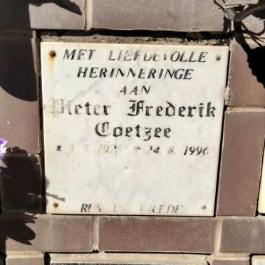 COETZEE Pieter Frederik 1925-1996