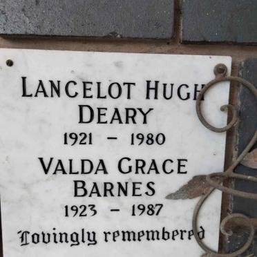 DEARY Lancelot Hugh 1921-1980 :: BARNES Valda Grace 1923-1987