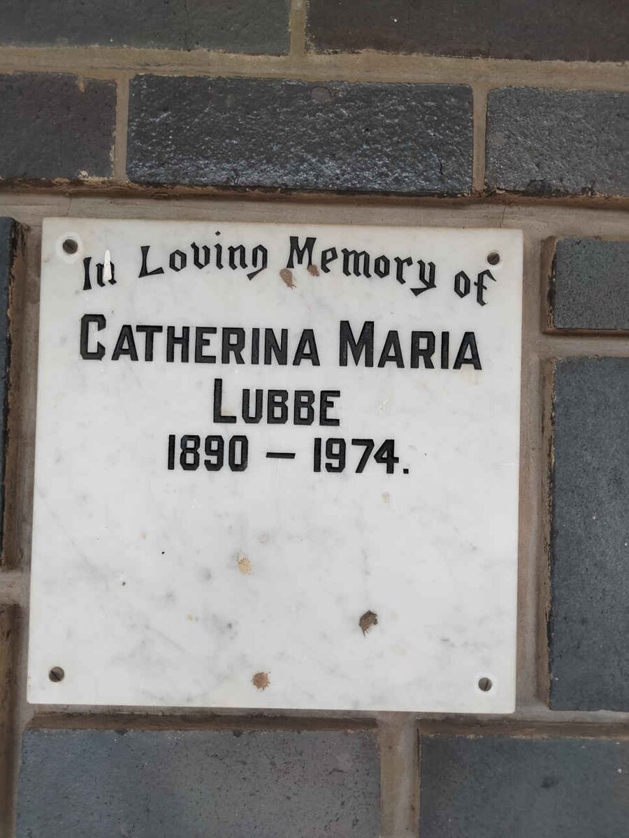 LUBBE Catherina Maria 1890-1974
