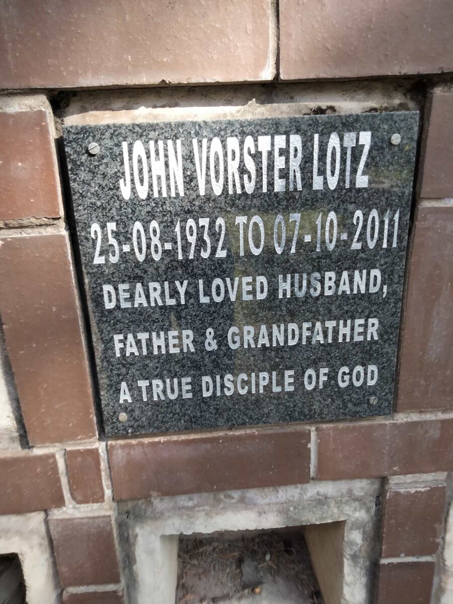 LOTZ John Vorster 1932-2011