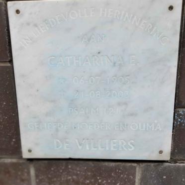 VILLIERS Catharina E., de 1905-2003