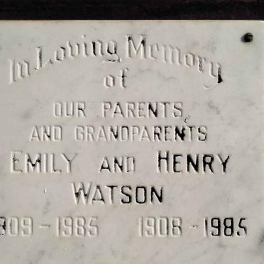 WATSON Henry 1908-1985 &amp; Emily 1909-1985