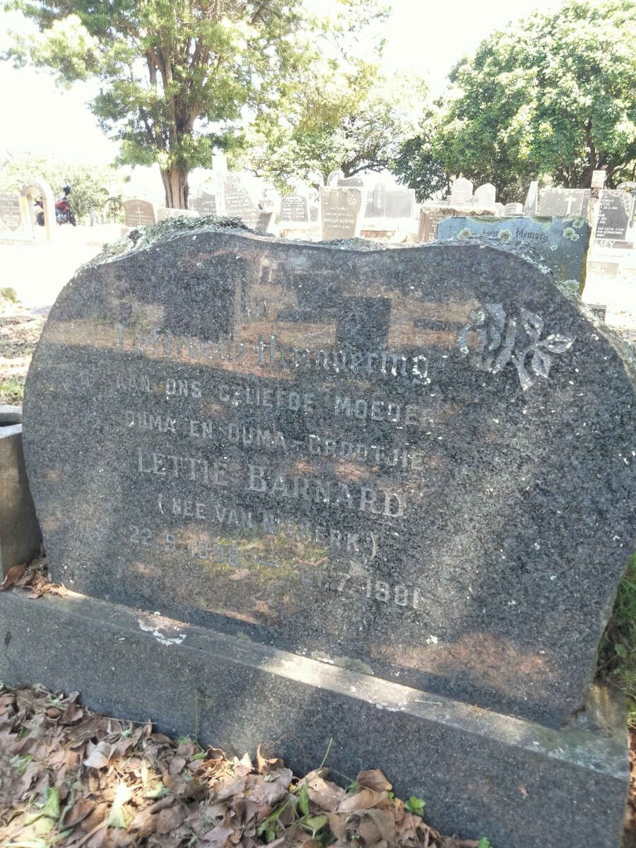BARNARD Lettie nee VAN NIEKERK 1898-1981