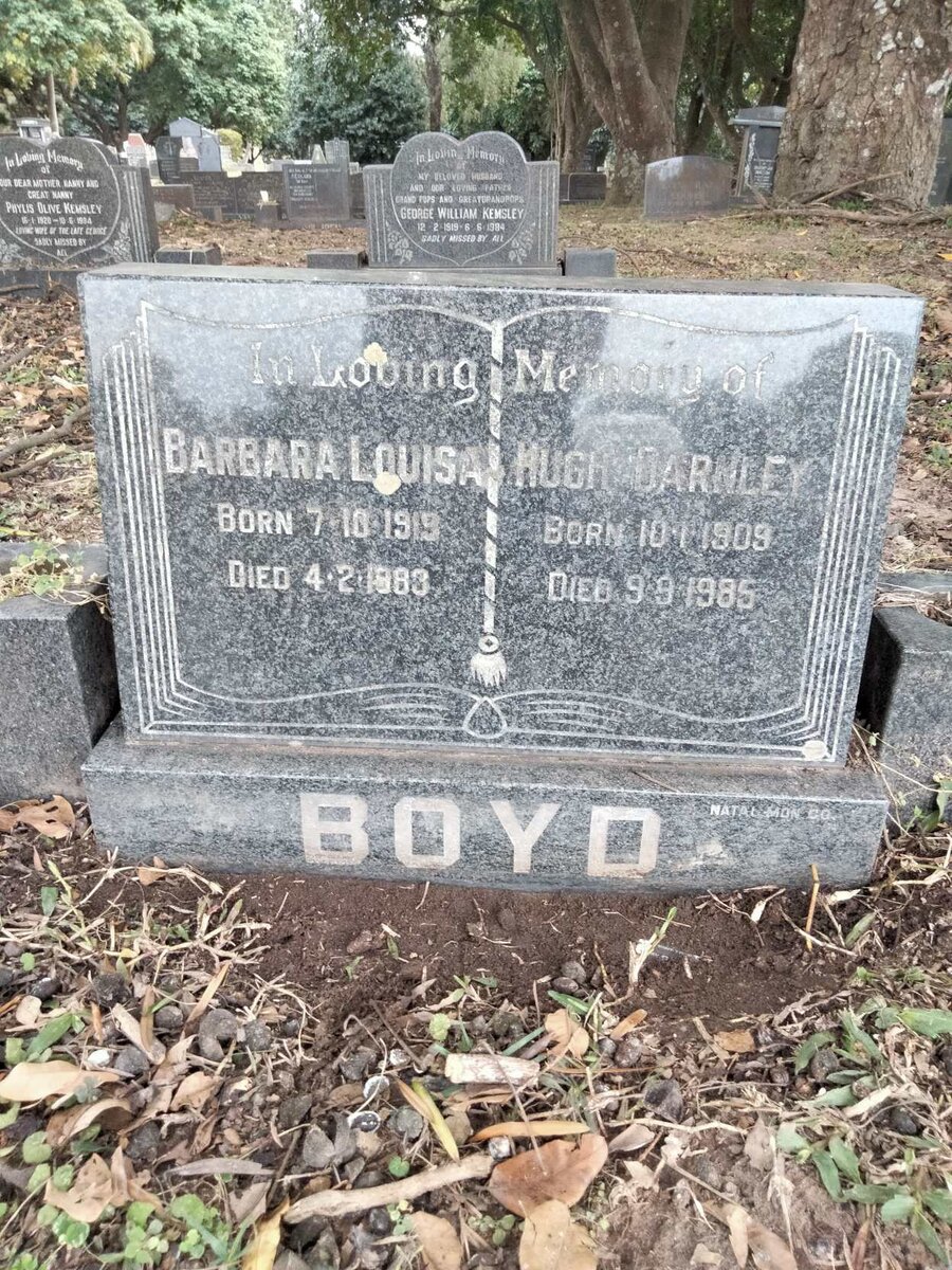 BOYD Hugh Darnley 1909-1985 &amp; Barbara Louisa 1919-1983