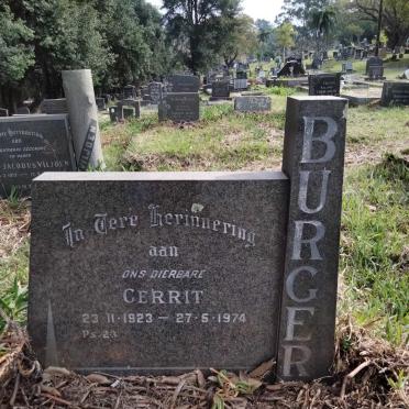 BURGER Gerrit 1923-1974