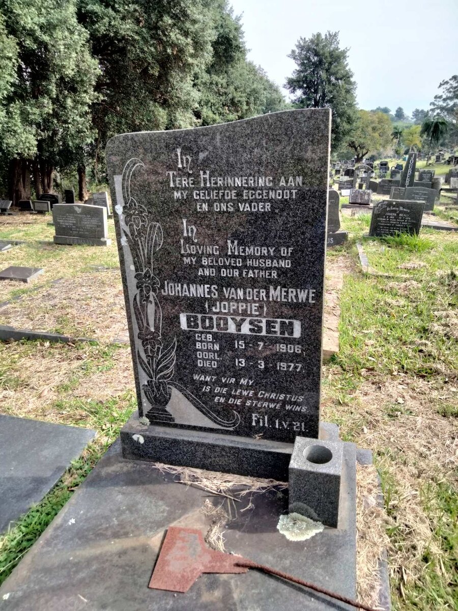 BOOYSEN Johannes van der Merwe 1906-1977