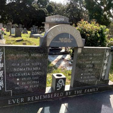 BLOSE Rose 1928-1994 :: ZONDO Nomathemba Eucharia 1961-1994