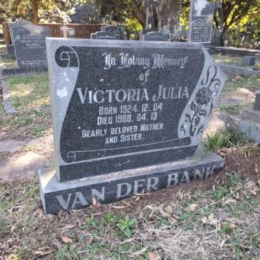 BANK Victoria Julia, van der 1924-1988