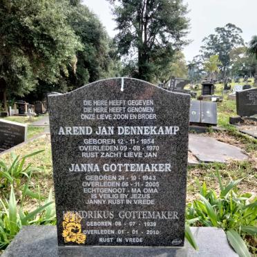 GOTTEMAKER Hendrikus 1939-2010 &amp; Janna 1943-2005 :: DENNEKAMP Arend Jan 1954-1970