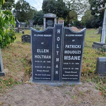 HOLTMAN Ellen 1949-2016 & MSANE Patricki Mduduzi 1954-1998