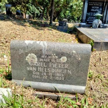 HELSDINGEN Carel Pieter, van 1903-1989