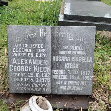 KIECK Alexander George 1912-1978 &amp; Susara Isabella 1917-1997