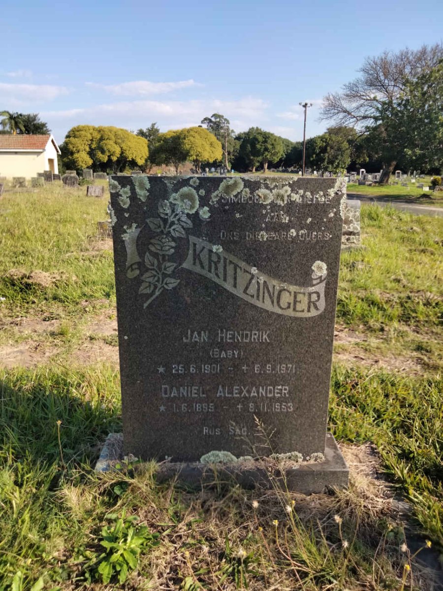 KRITZINGER Daniel Alexander 1895-1953 &amp; Jan Hendrik 1901-1971