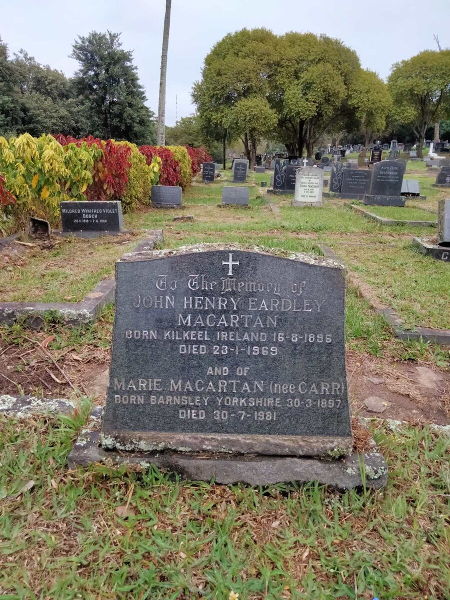 MACARTAN John Henry Eardley 1896-1969 &amp; Marie CARR 1897-1981