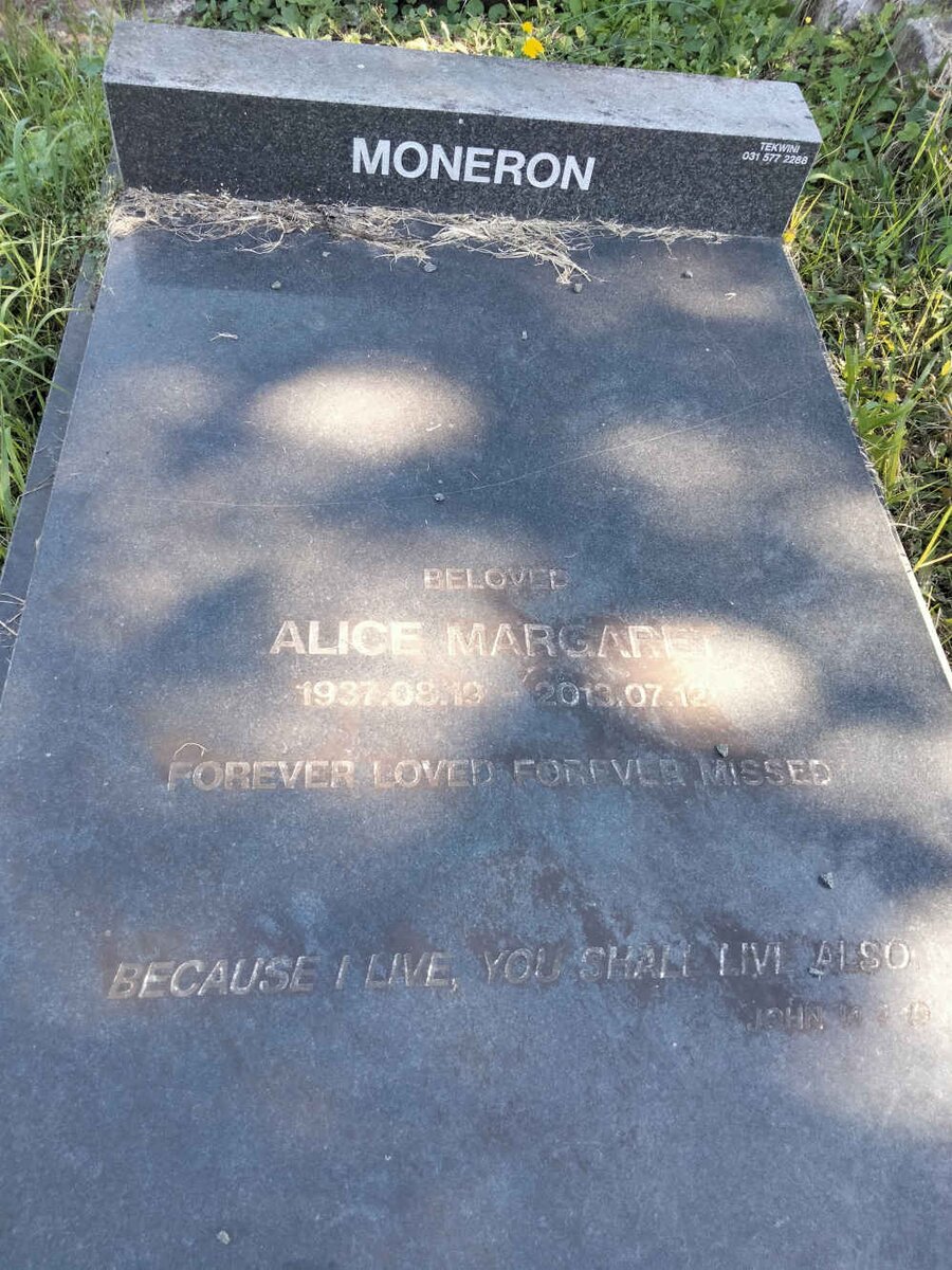 MONERON Alice Margaret 1937-2013