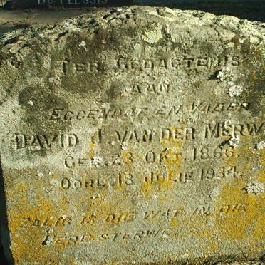 MERWE David J., van der 1866-1934
