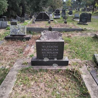 NICHOLSON Wilhemina Magdalena 1920-1972