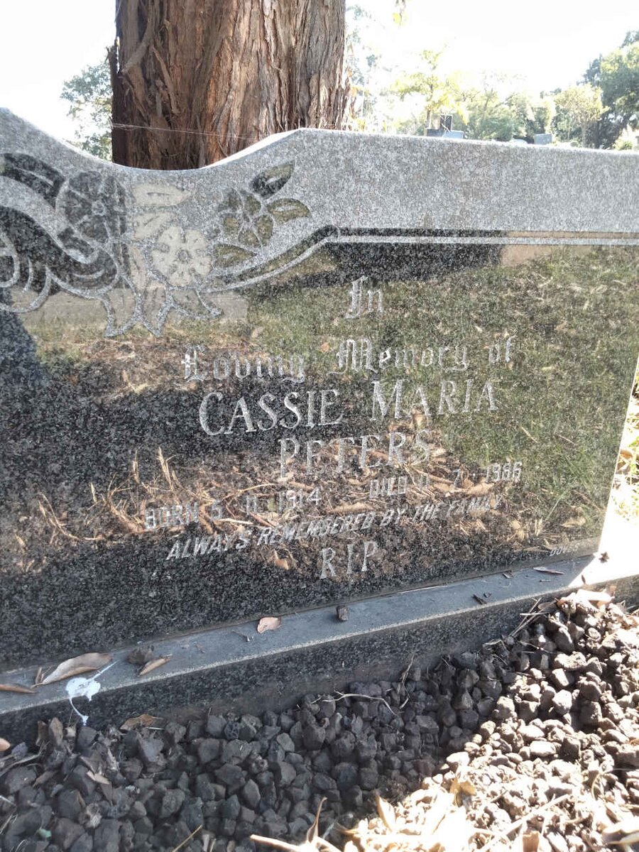 PETERS Cassie Maria 1914-1986