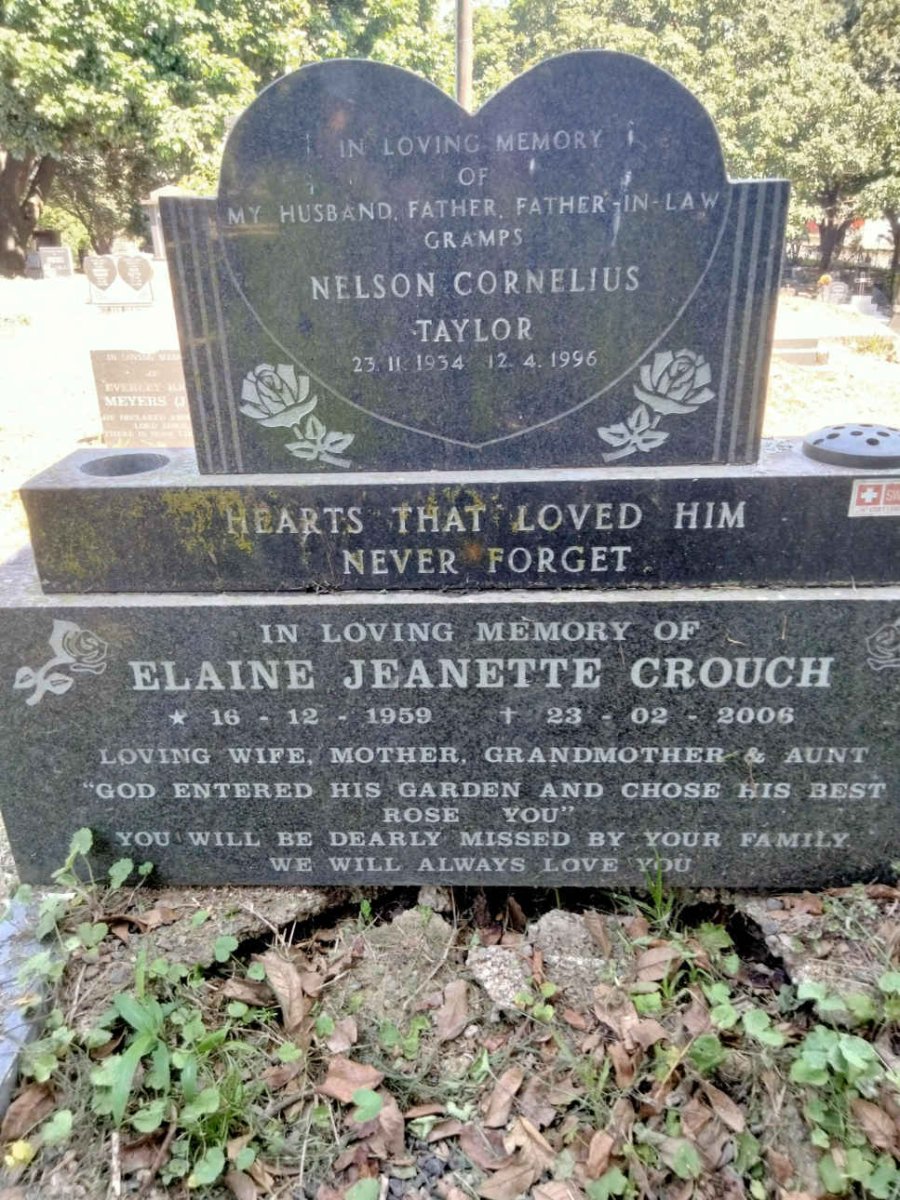 TAYLOR Nelson Cornelius 1934-1996 :: CROUCH Elaine Jeanette 1959-2006