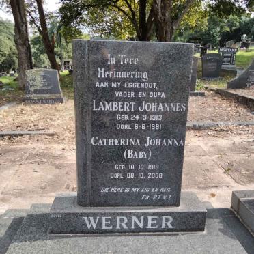 WERNER Lambert Johannes 1913-1981 &amp; Catherina Johanna 1919-2008