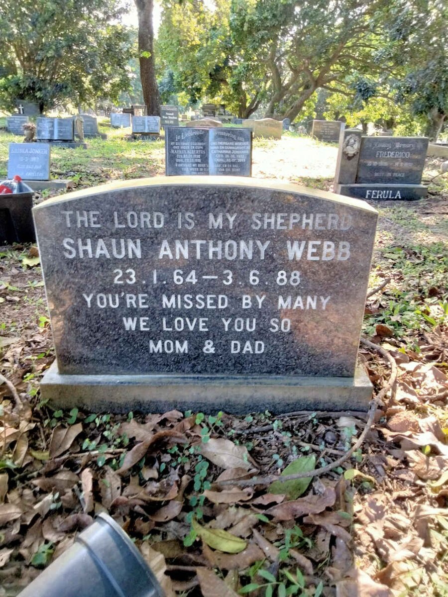 WEBB Shaun Anthony 1964-1988