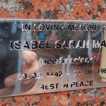 MACK Isabel Sarah nee SESSIONS 1942-1980