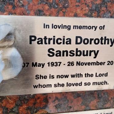 SANSBURY Patricia Dorothy 1937-2018