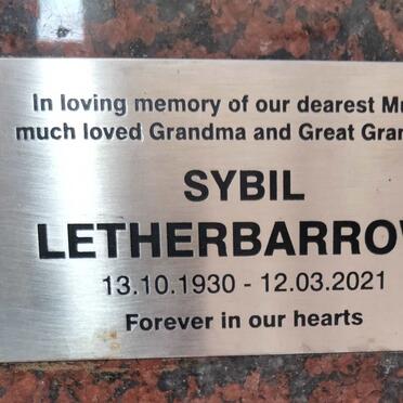 LETHERBARROW Sybil 1930-2021