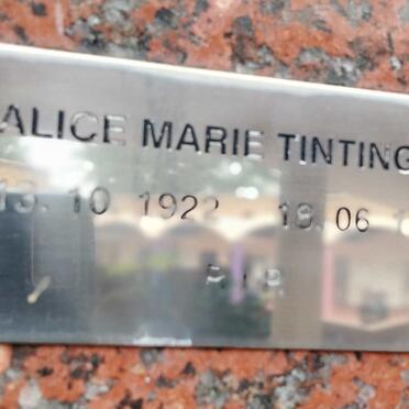 TINTINGER Alice Marie 1922-1996
