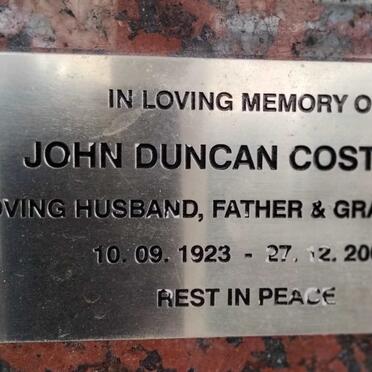 COSTELLO John Duncan 1923-2001