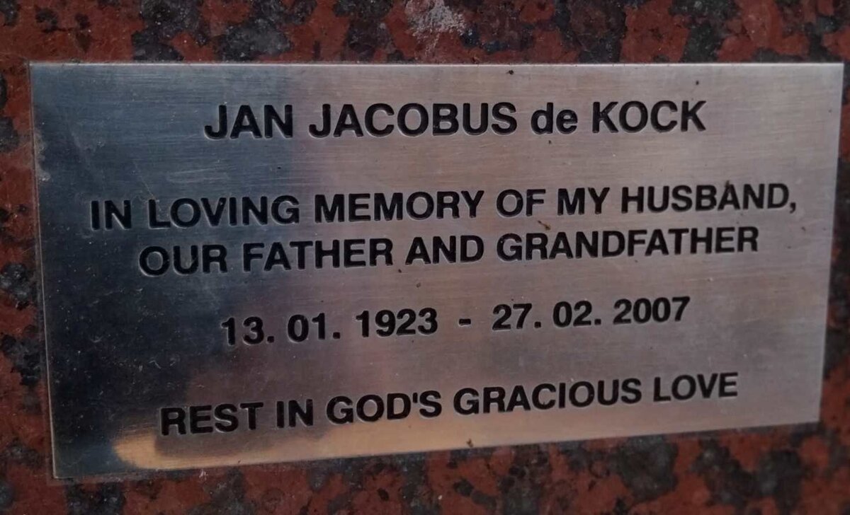 KOCK Jan Jacobus, de 1923-2007