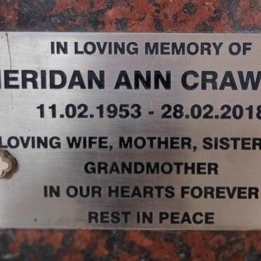 CRAWFORD Sheridan Ann 1953-2018