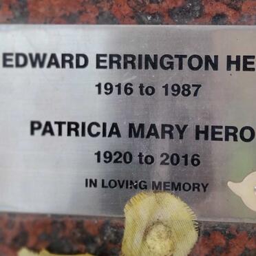 HERON Edward Errington 1916-1987 & Patricia Mary 1920-2016