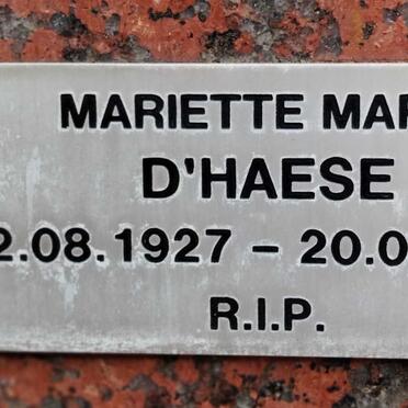 D'HAESE Mariette Maria 1927-1994