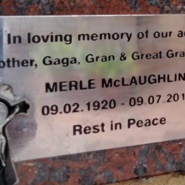 MCLAUGHLIN Merle 1920-2012