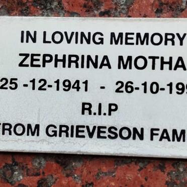 MOTHA Zephrina 1941-1995