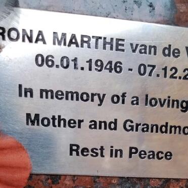 VENTER Rona Marthe, van de 1946-2008