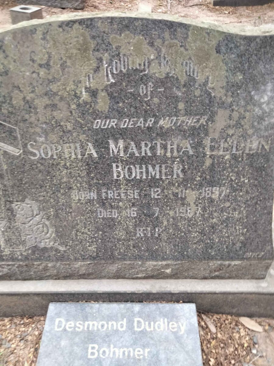 BOHMER Sophia Martha Ellen nee FREESE 1897-19?7