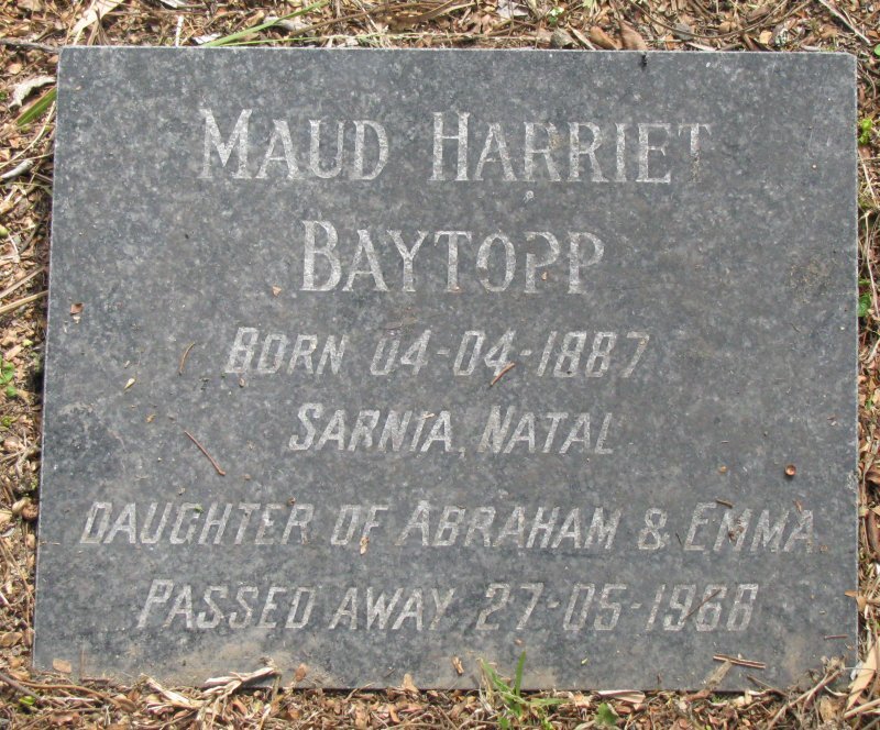 BAYTOPP Maud Harriet 1887-1968