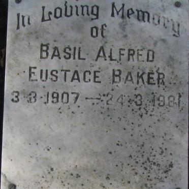 BAKER Basil Alfred Eustace 1907-1981