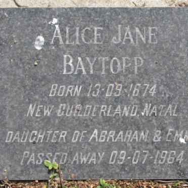 BAYTOPP Alice Jane 1874-1964