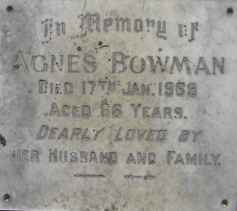 BOWMAN Agnes 1901-1969