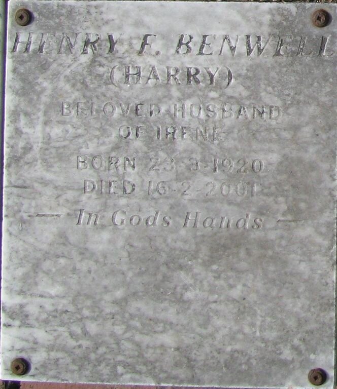 BENWELL Henry F. 1920-2001