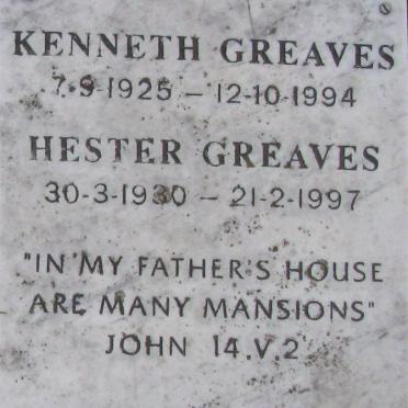 GREAVES Kenneth 1925-1994 &amp; Hester 1930-1997