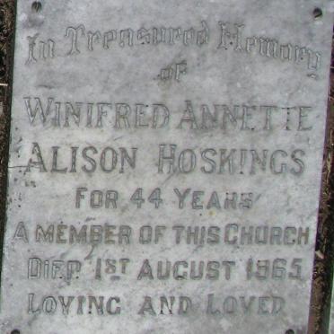 HOSKINGS Winifred Annette Alison -1965