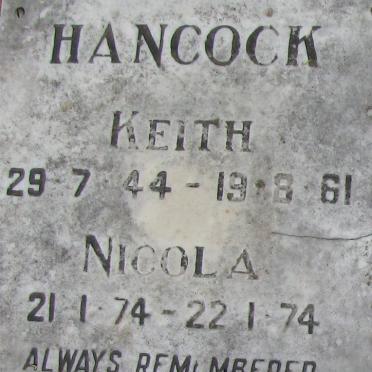 HANCOCK Keith 1944-1961 :: HANCOCK Nicola 1974-1974