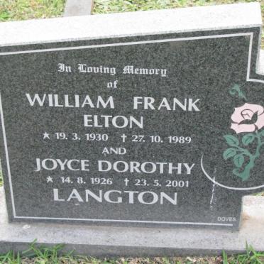 LANGTON William Frank Elton 1930-1989 &amp; Joyce Dorothy 1926-2001