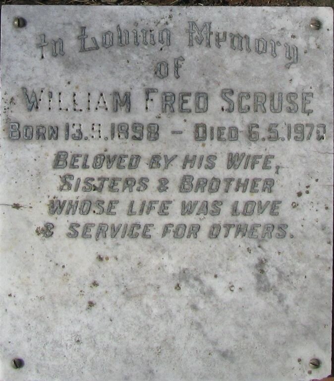 SCRUSE William Fred 1898-1970