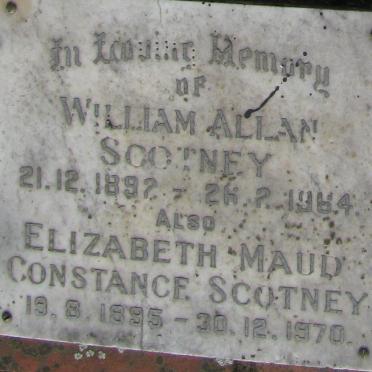 SCOTNEY William Allen 1892-1964 &amp; Elizabeth Maud 1895-1970
